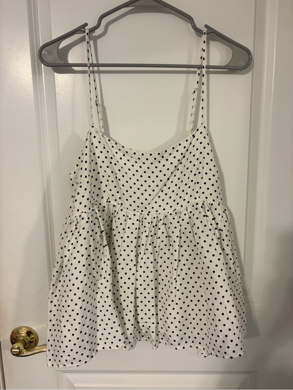 Polka Dot White & Black Spotted Cami Tank Top